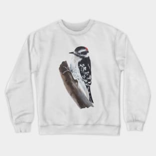 Downy Woodpecker painting (no background) Crewneck Sweatshirt